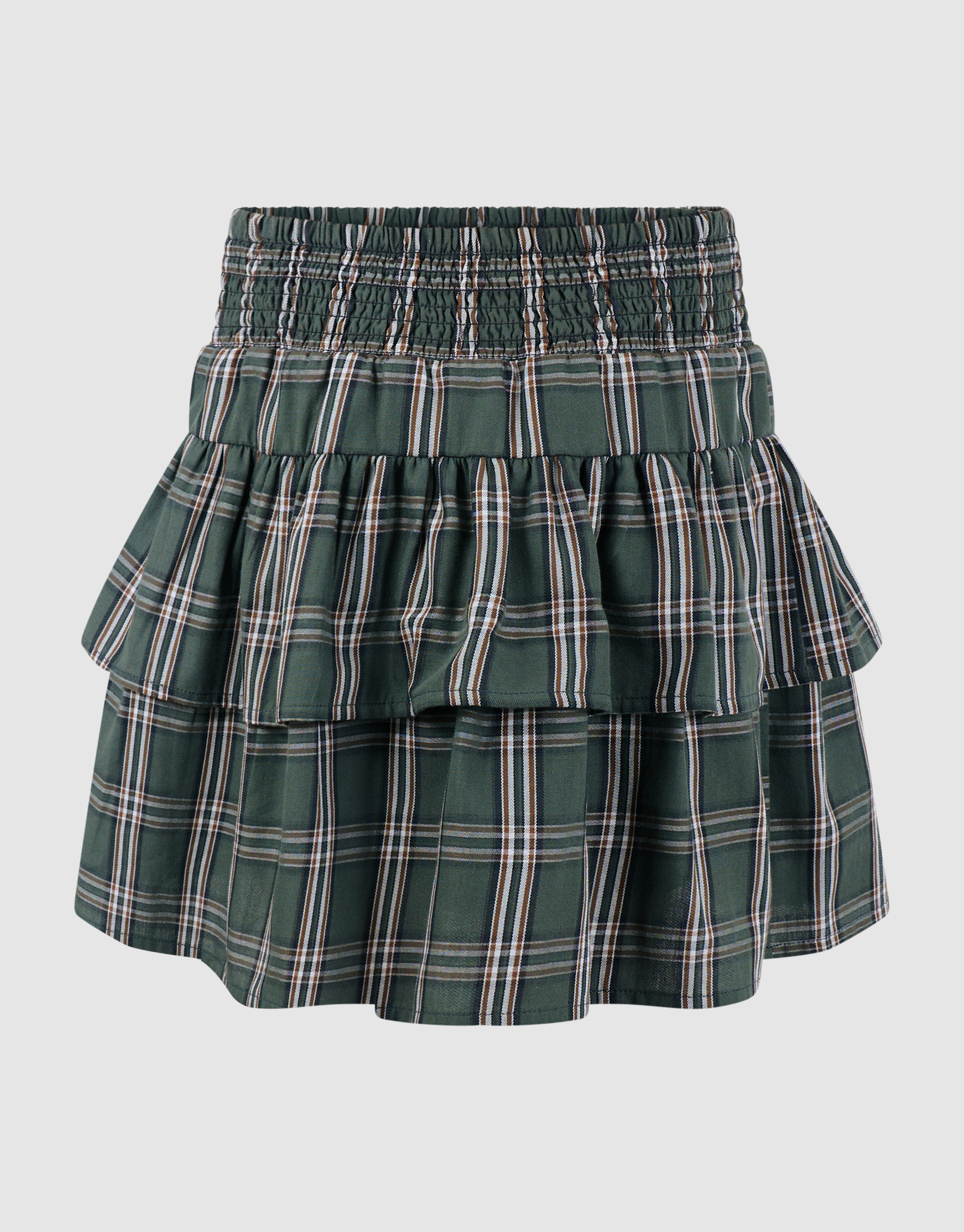 Check Ruffle Rok Groen SHOEBY GIRLS