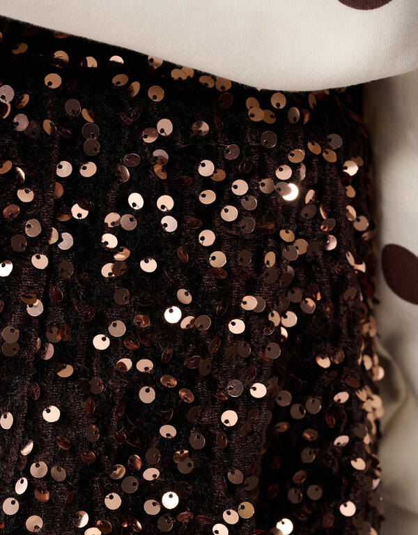 Sequin Mini Rok Bruin SHOEBY GIRLS