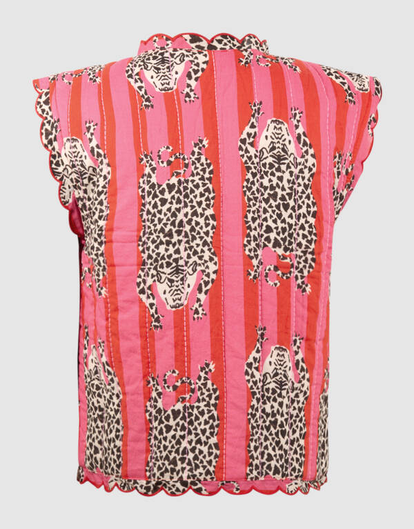 Quilted Leopard Gilet Roze SHOEBY GIRLS