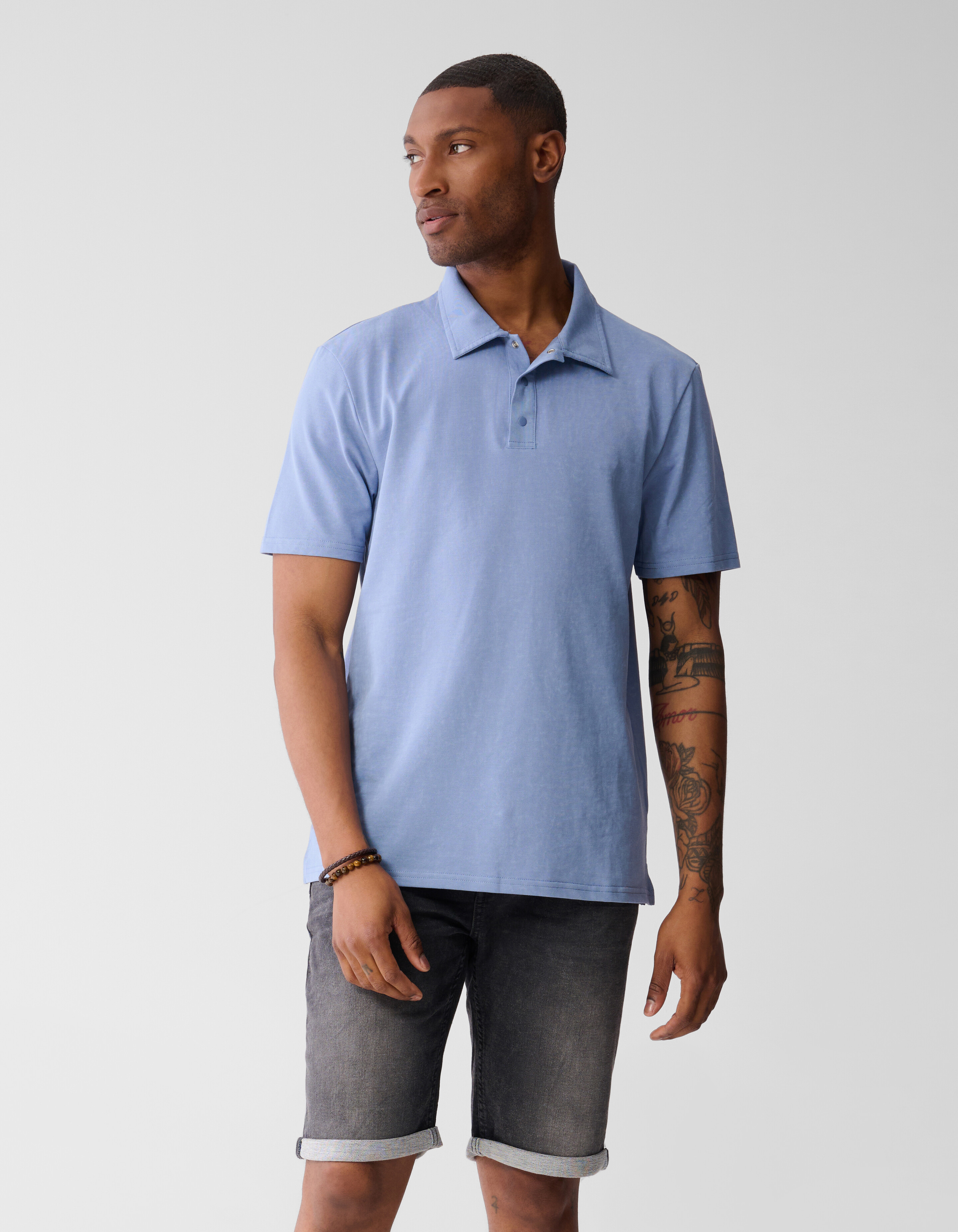Washed Polo Lichtblauw SHOEBY MEN