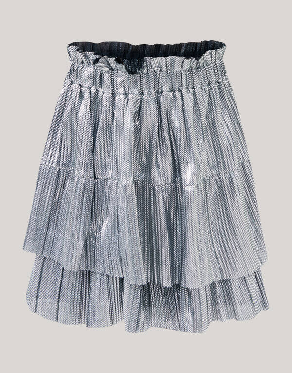 Shiny Mini Rok Zilver SHOEBY GIRLS