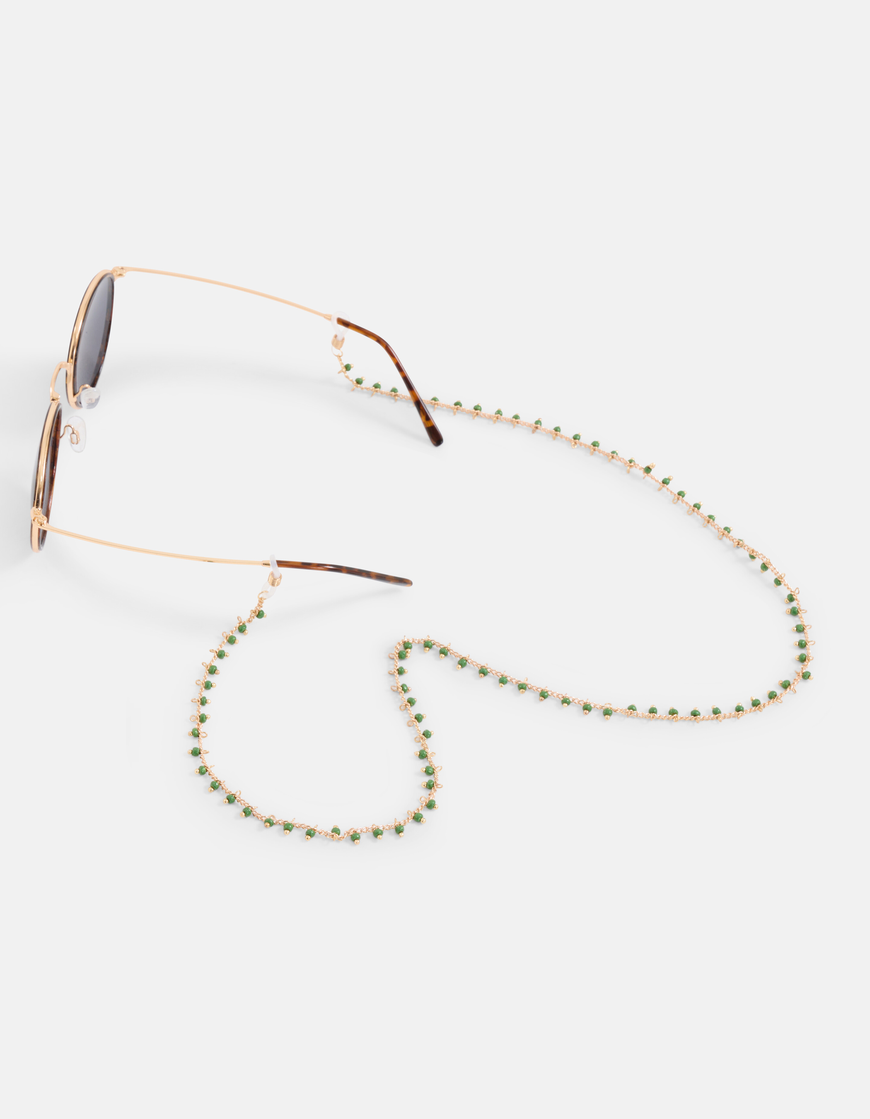 Beaded Zonnebrilkoord Groen SHOEBY ACCESSOIRES