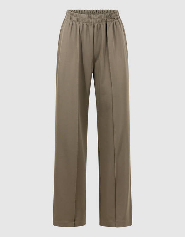 Basis Wide Leg Broek Donkergroen SHOEBY WOMEN