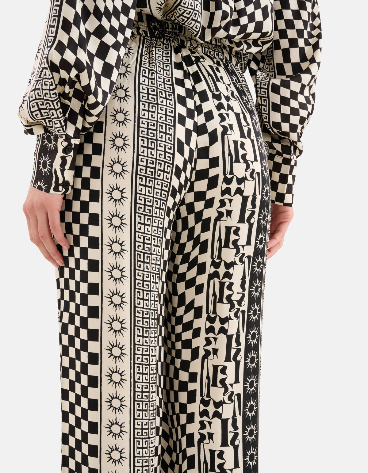 Printed Broek Zwart/Gebroken Wit SHOEBY WOMEN