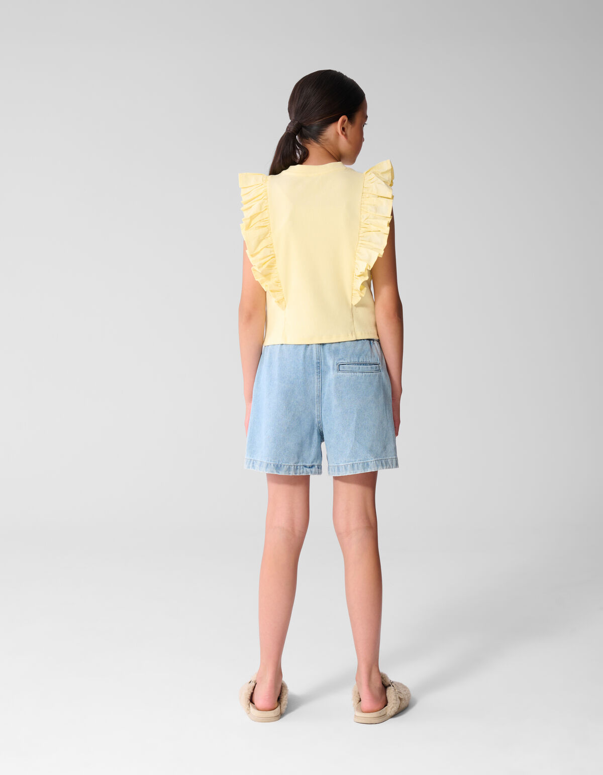 Crochet Denim Short Blauw SHOEBY GIRLS