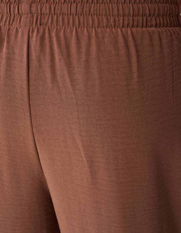Twist Wide Leg Broek Bruin SHOEBY GIRLS