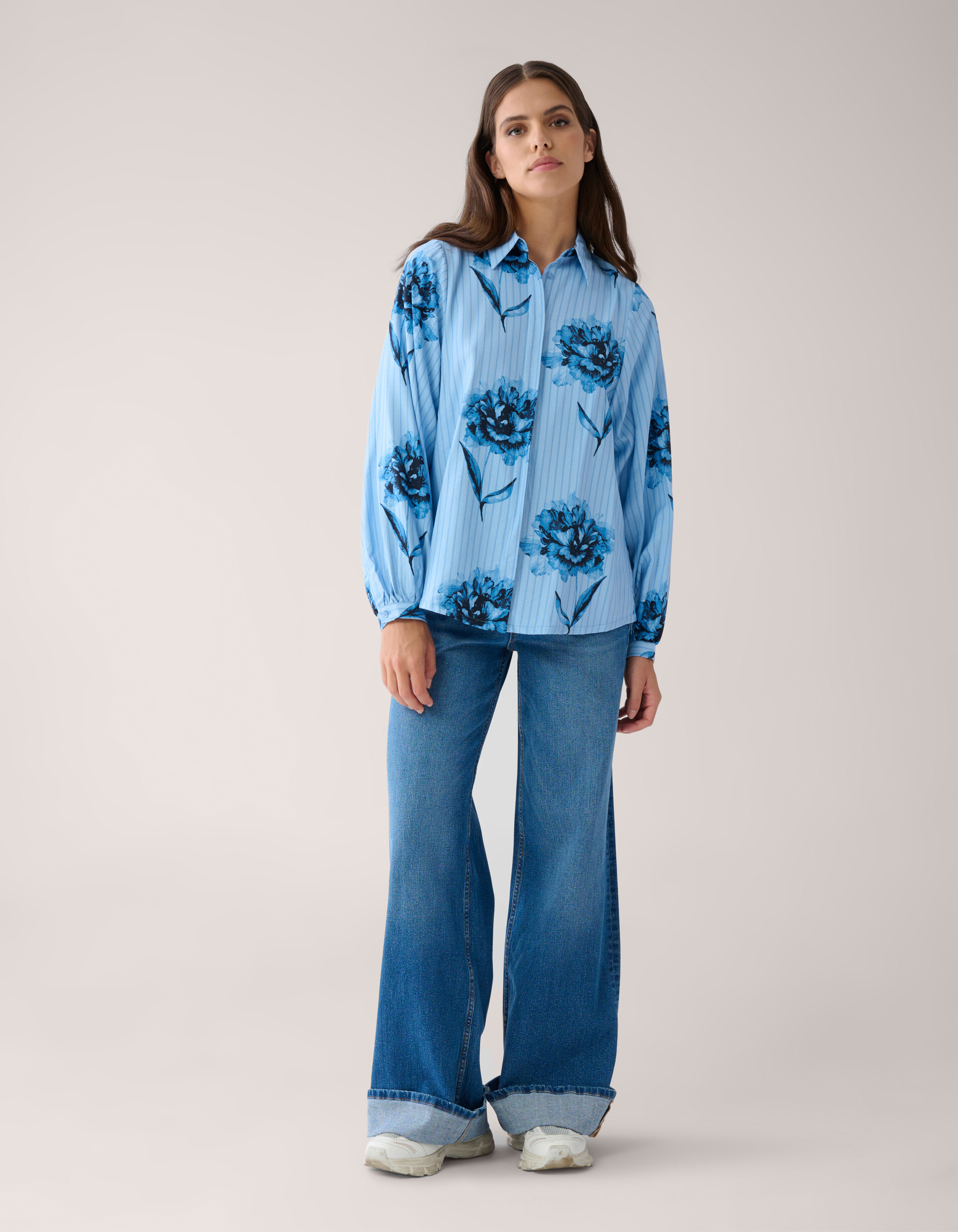 Printed Pinstripe Blouse Blauw By Mieke SHOEBY WOMEN