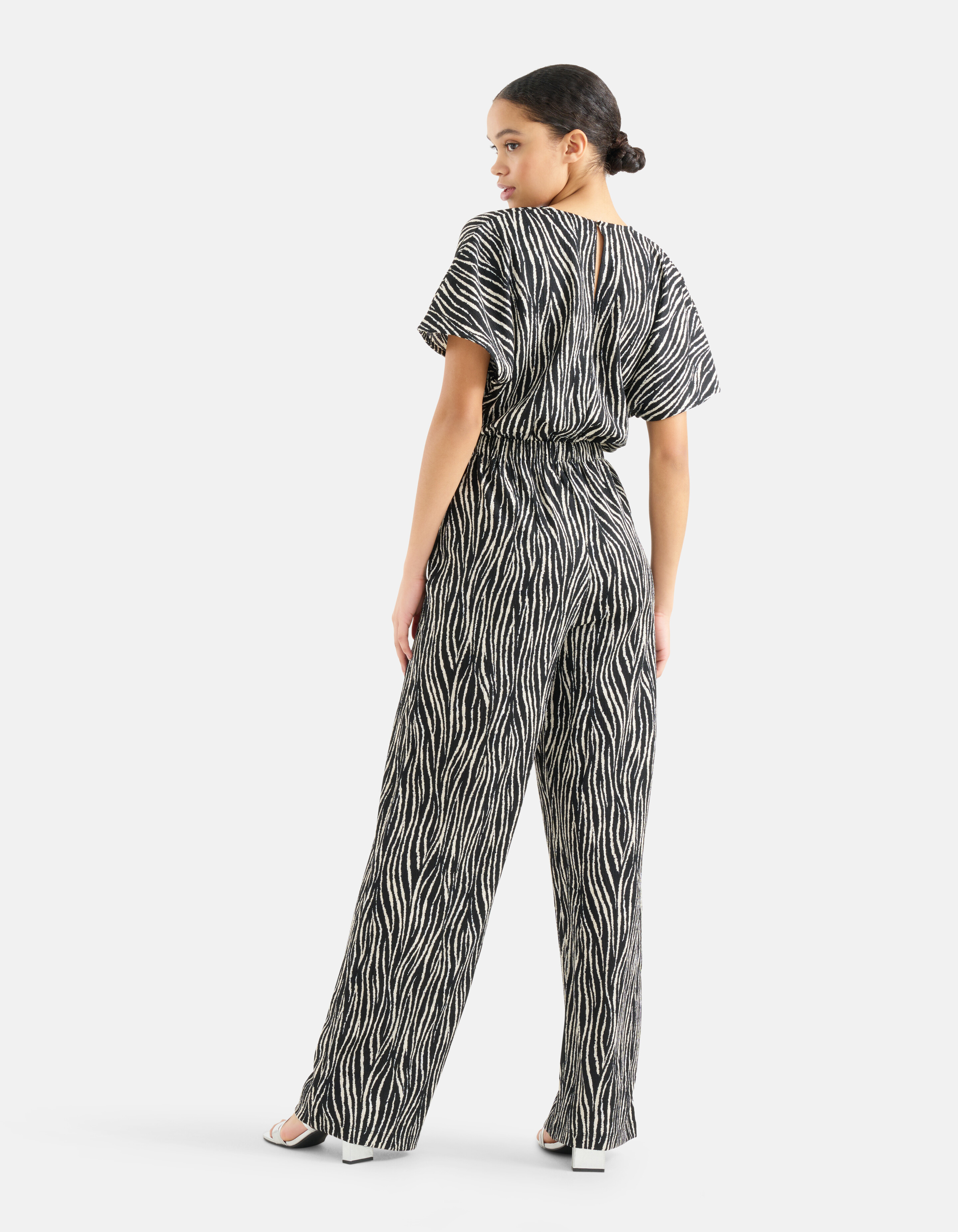 Crinkle Jumpsuit Zwart/Wit SHOEBY WOMEN