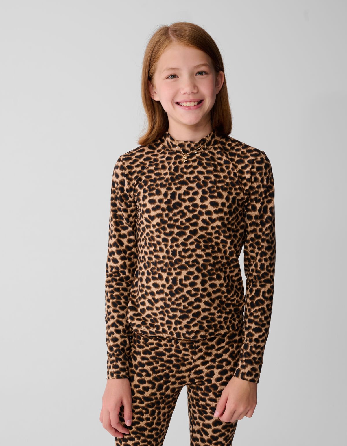 Leopard Longsleeve Top Bruin SHOEBY GIRLS