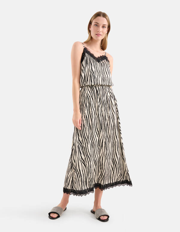 Zebra Printed Rok Zwart/Wit SHOEBY WOMEN