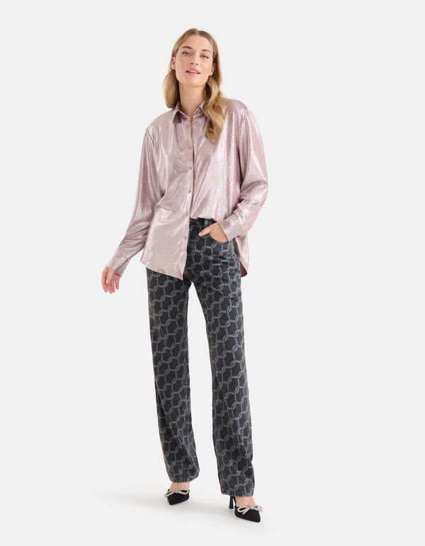 Printed Straight Jeans Zwart L33 SHOEBY WOMEN