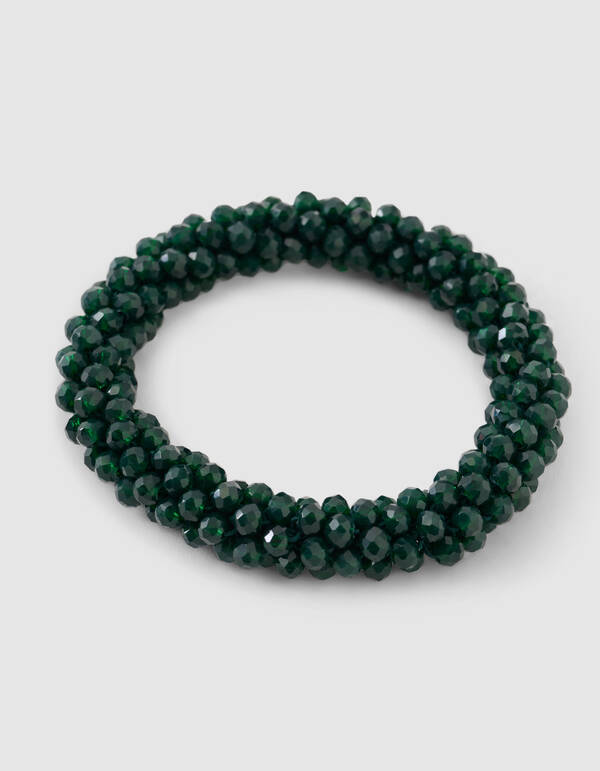 Beaded Haarelastiek Donkergoen SHOEBY ACCESSOIRES