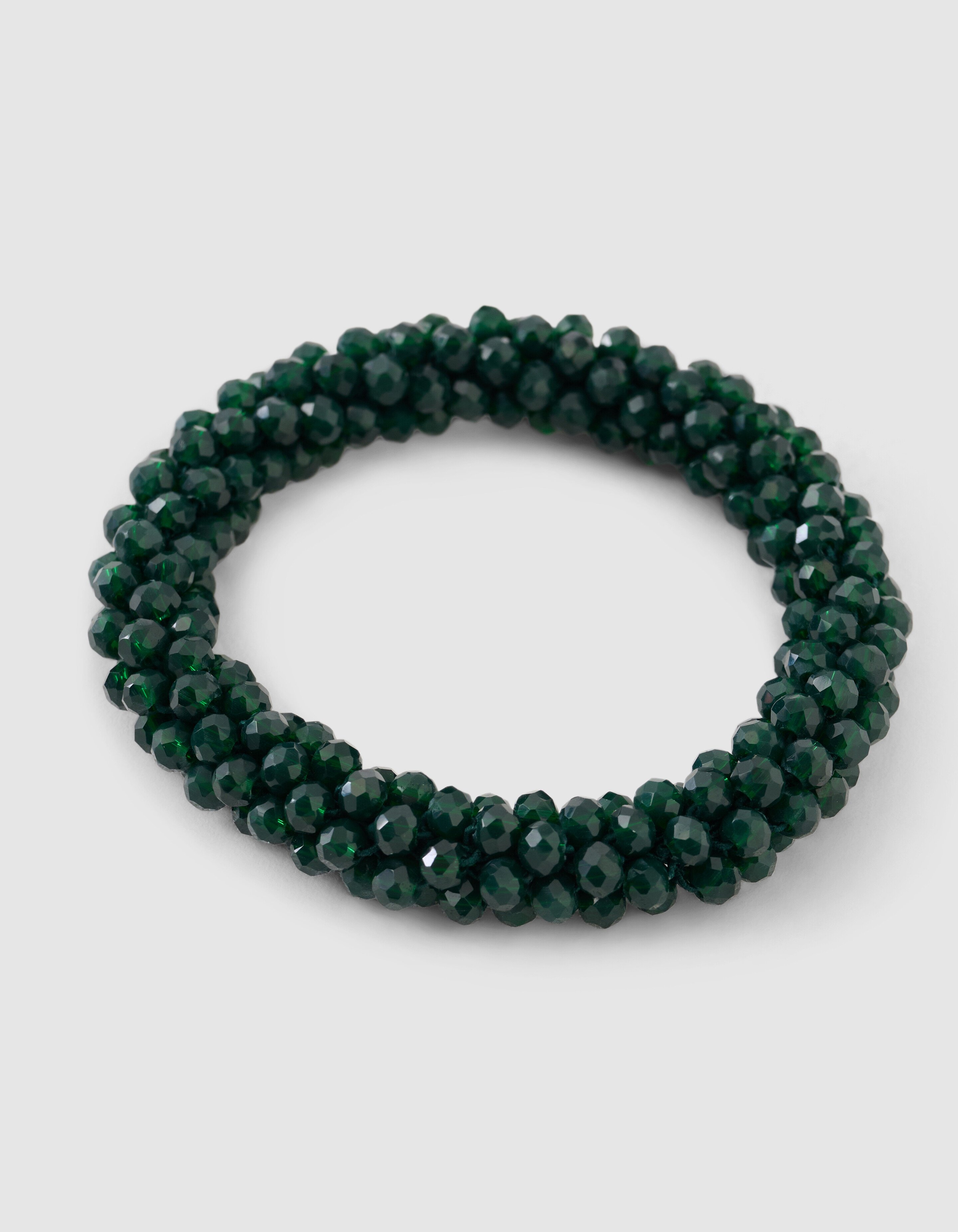 Beaded Haarelastiek Donkergoen SHOEBY ACCESSOIRES