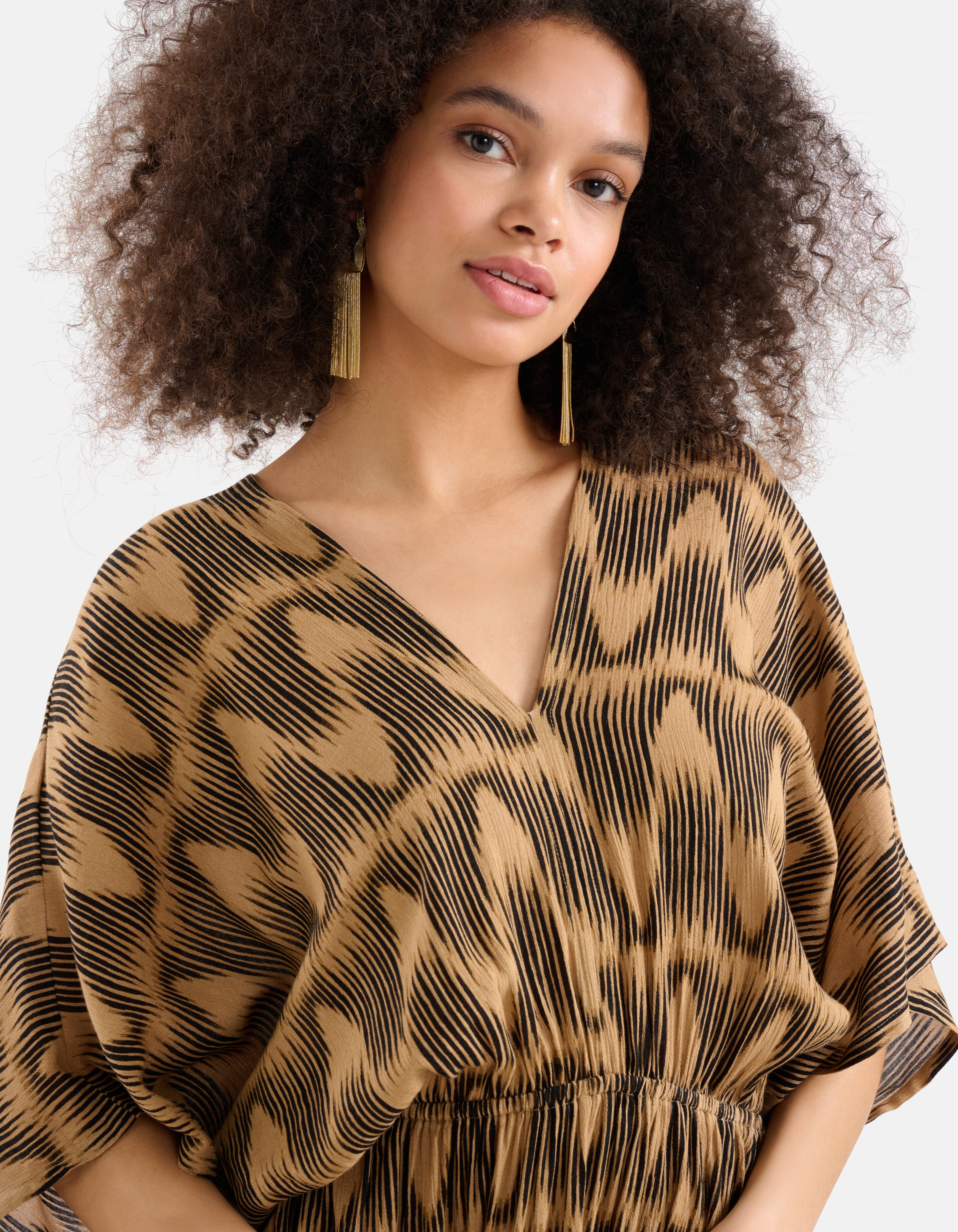 Crinkle Jurk Bruin SHOEBY WOMEN