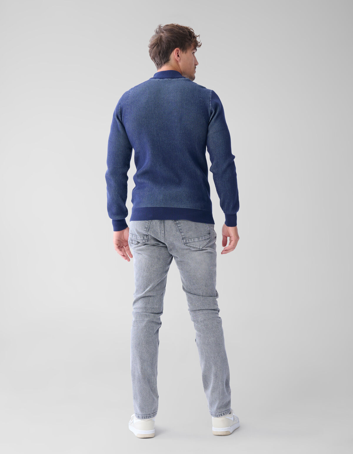 Rib Trui Donkerblauw SHOEBY MEN