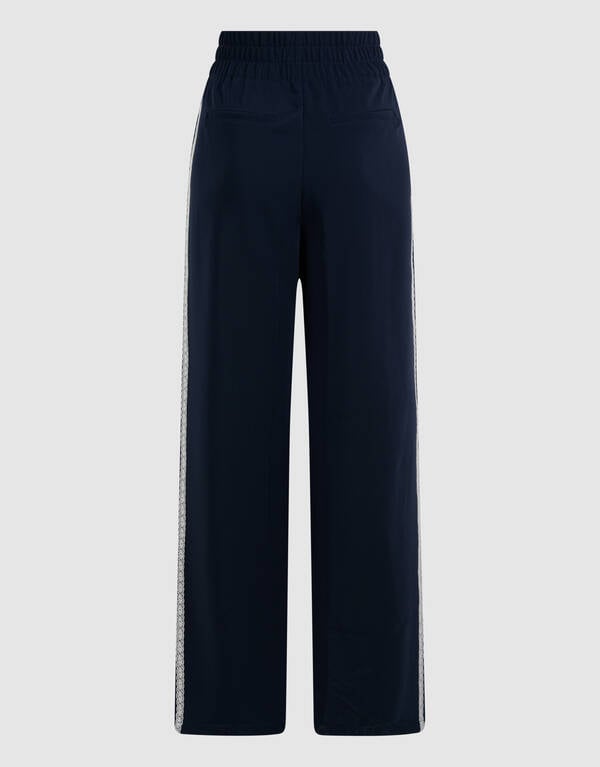 Sporty Wide Leg Broek Donkerblauw SHOEBY WOMEN