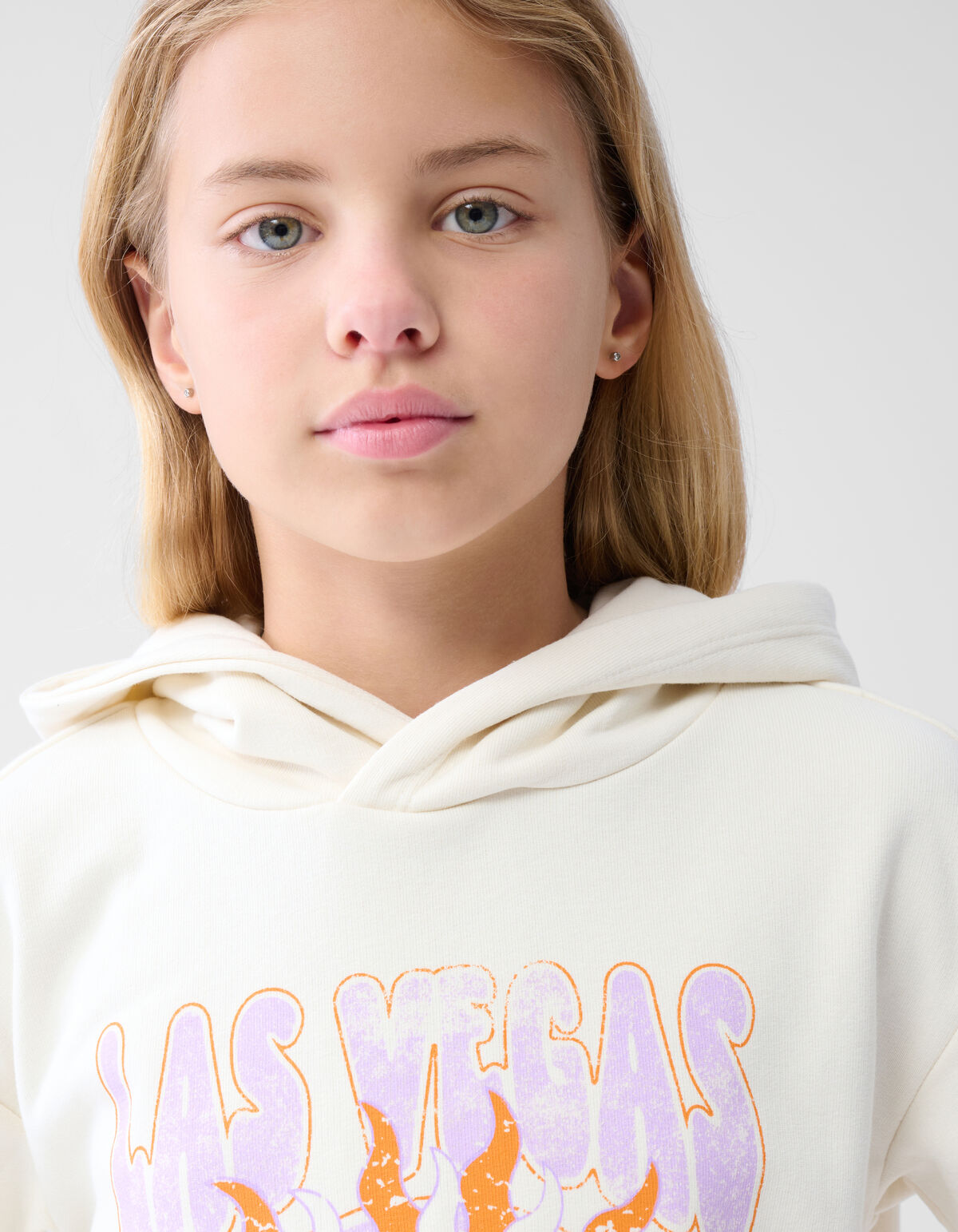 Artwork Hoodie Gebroken Wit SHOEBY GIRLS