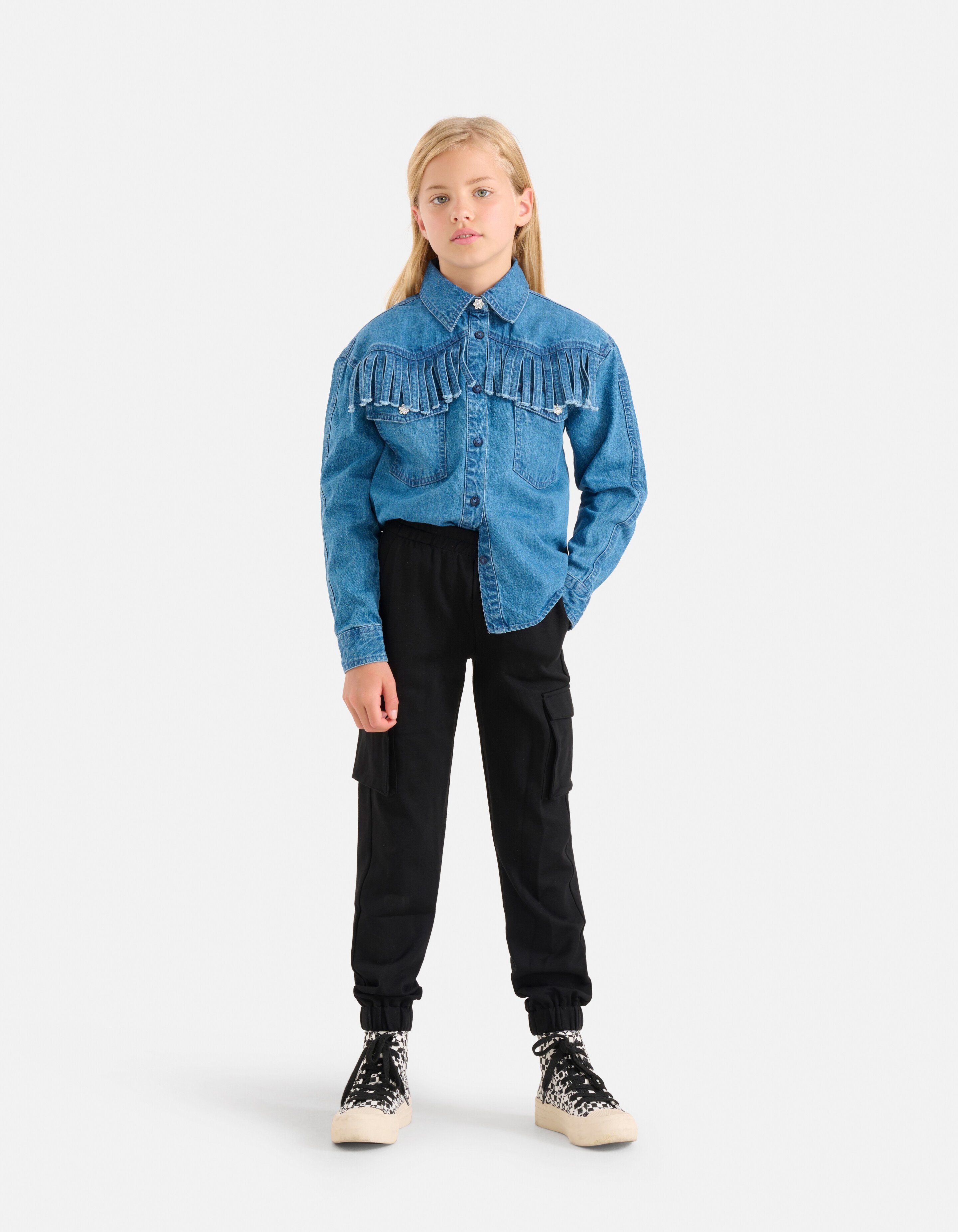 Denim Blouse Blauw SHOEBY GIRLS