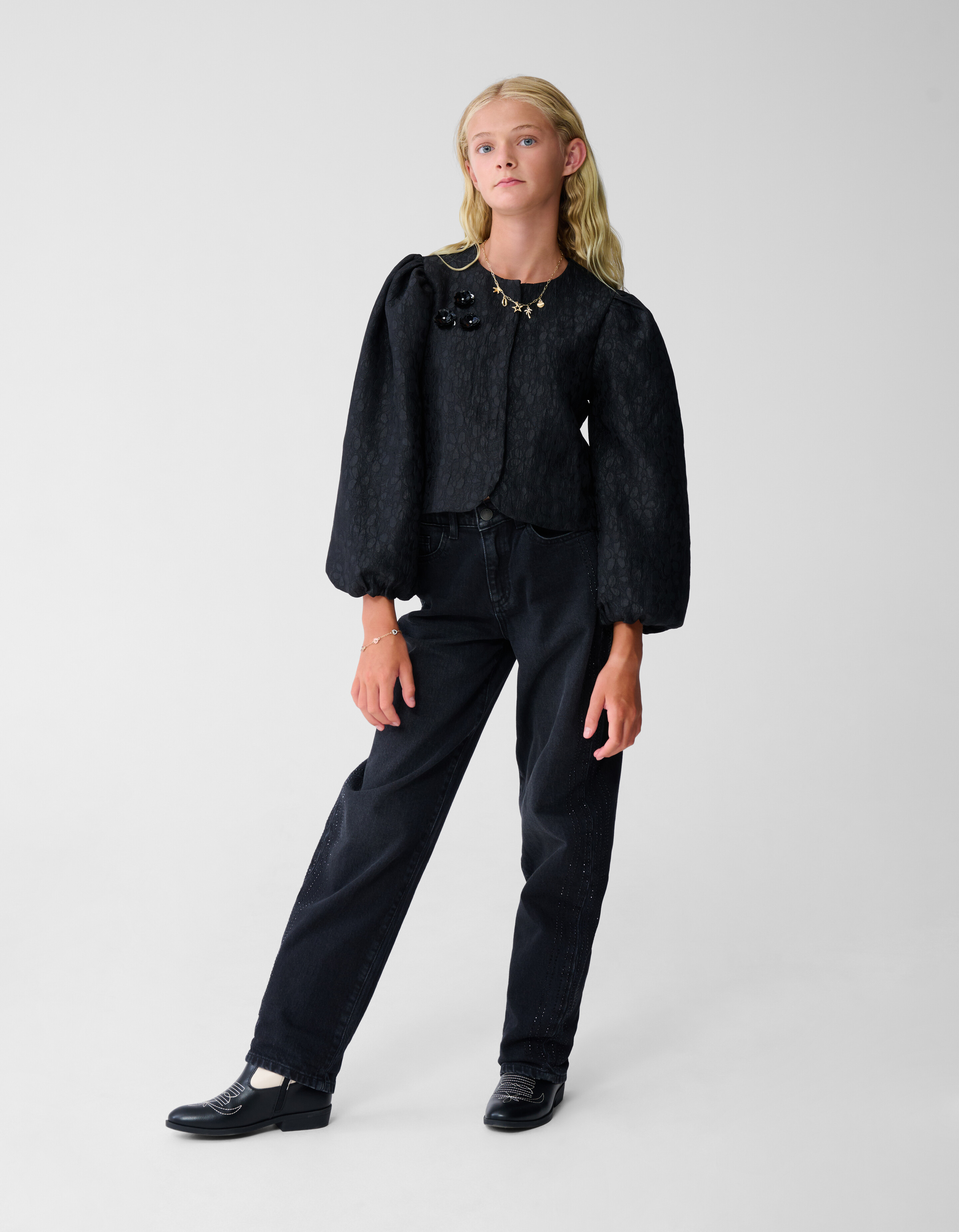Strass Barrel Fit Jeans Zwart SHOEBY GIRLS
