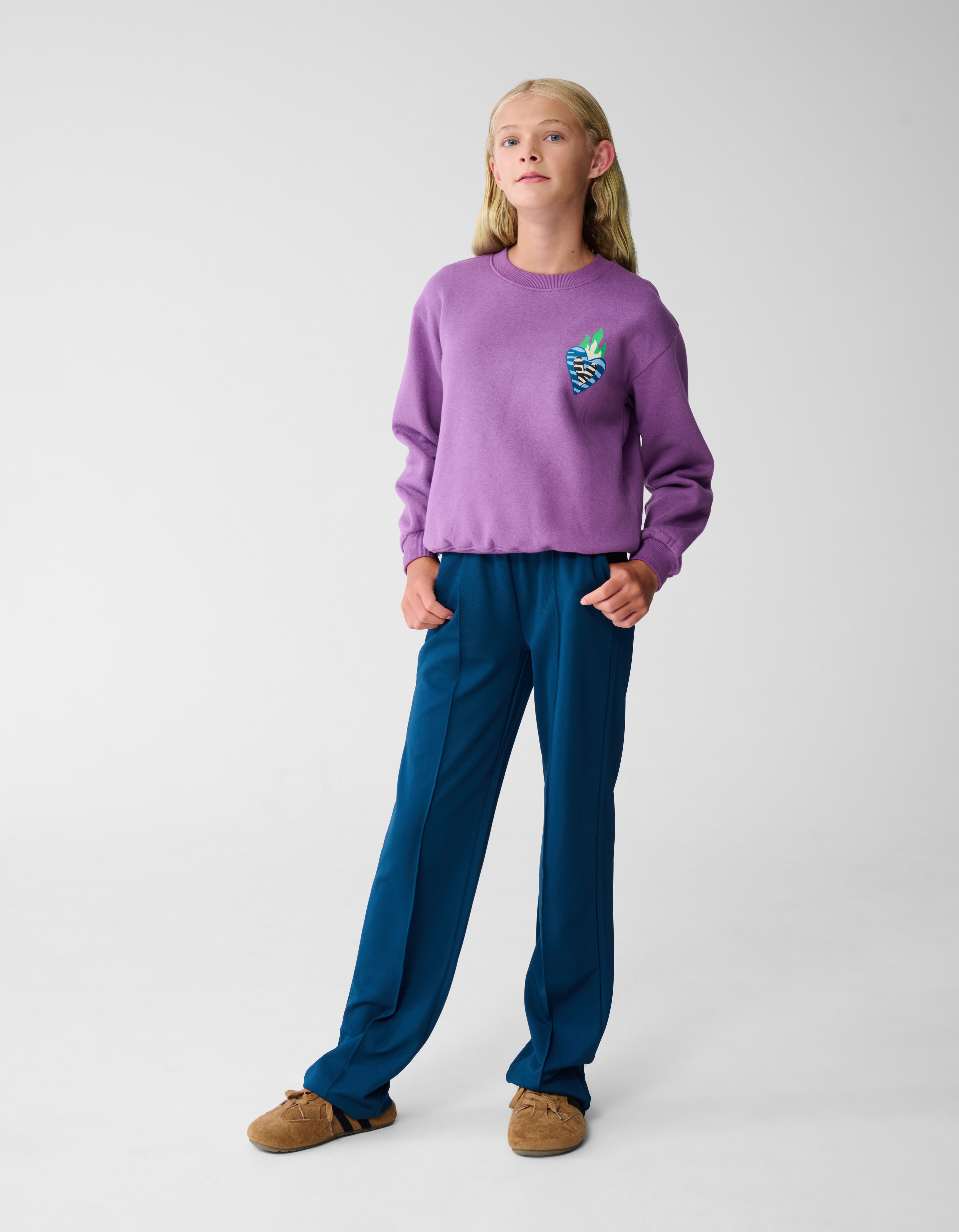 Heart Artwork Sweater Paars SHOEBY GIRLS