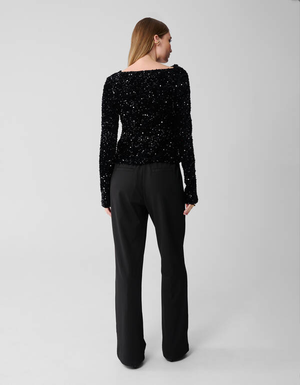 Sequin Waterval Top Zwart SHOEBY WOMEN