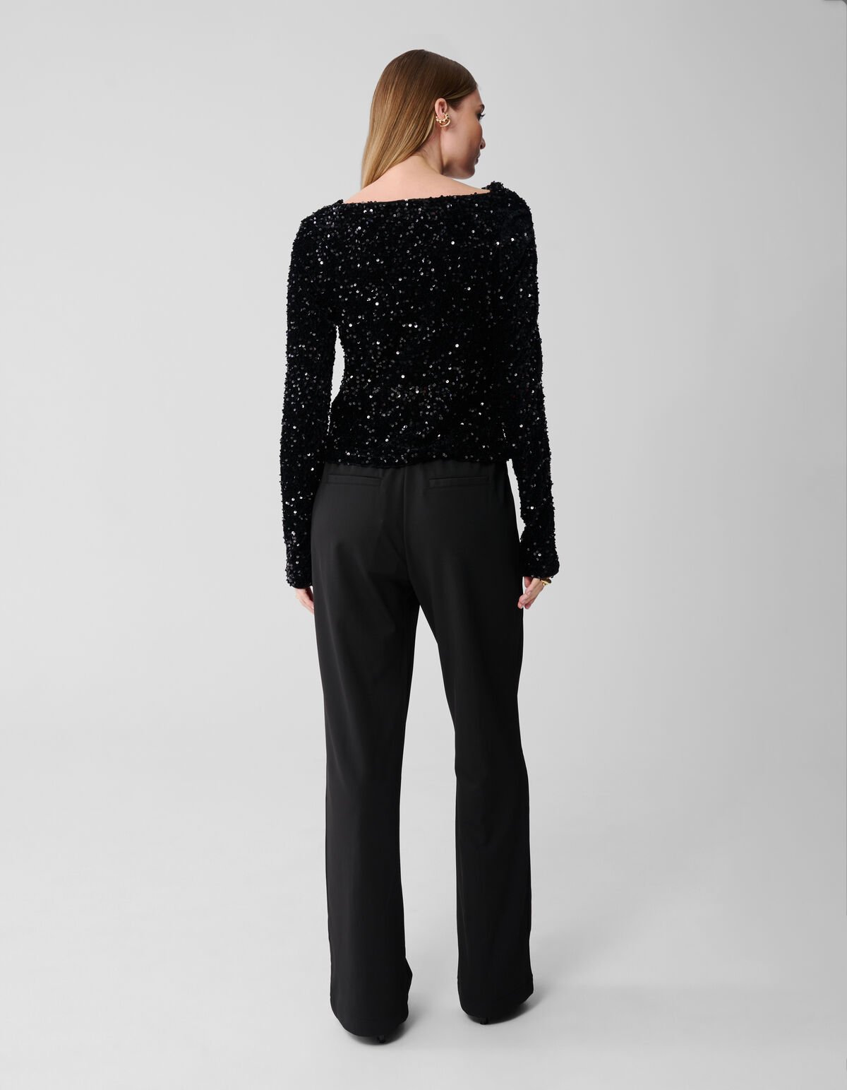 Sequin Waterval Top Zwart SHOEBY WOMEN