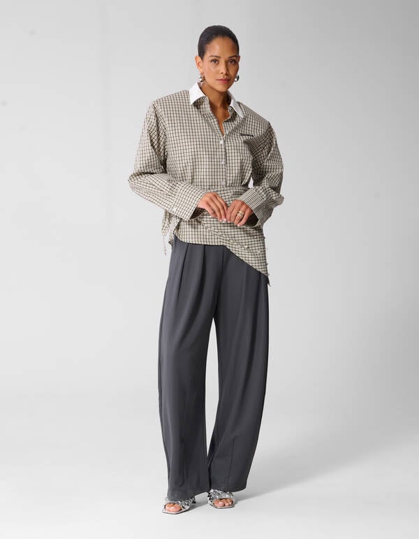 Sporty Basic Barrel Fit Joggerbroek Donkergrijs SHOEBY WOMEN