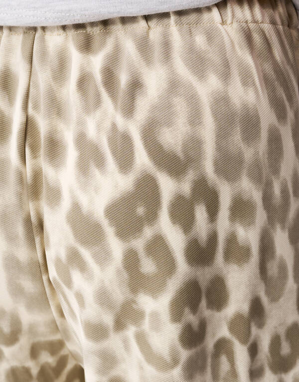 Cargo Leopard Wide Leg Broek Lichtbruin SHOEBY GIRLS