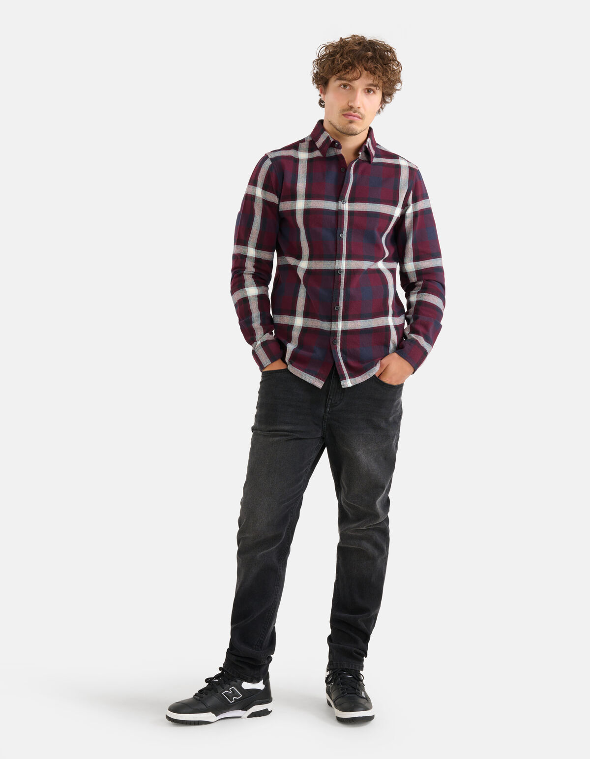 Ruiten Overhemd Bordeaux SHOEBY MEN