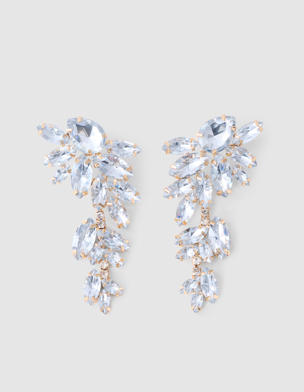 Big Strass Oorbellen Zilver SHOEBY ACCESSOIRES