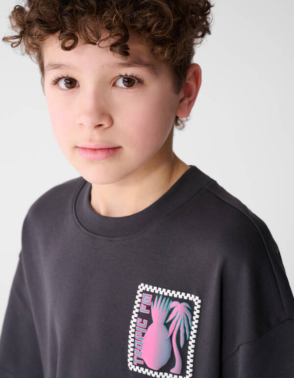 Tropic Artwork T-shirt Donkergrijs SHOEBY BOYS