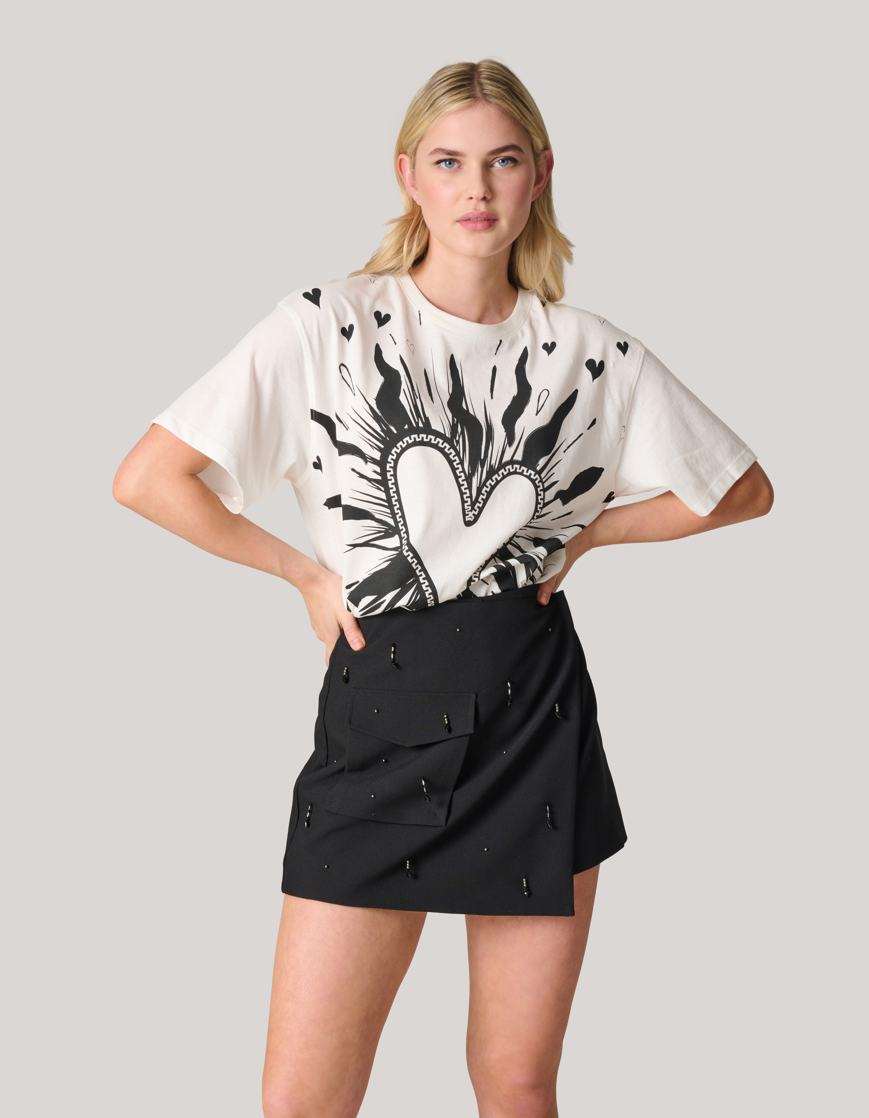 Artwork T-shirt Gebroken Wit SHOEBY WOMEN