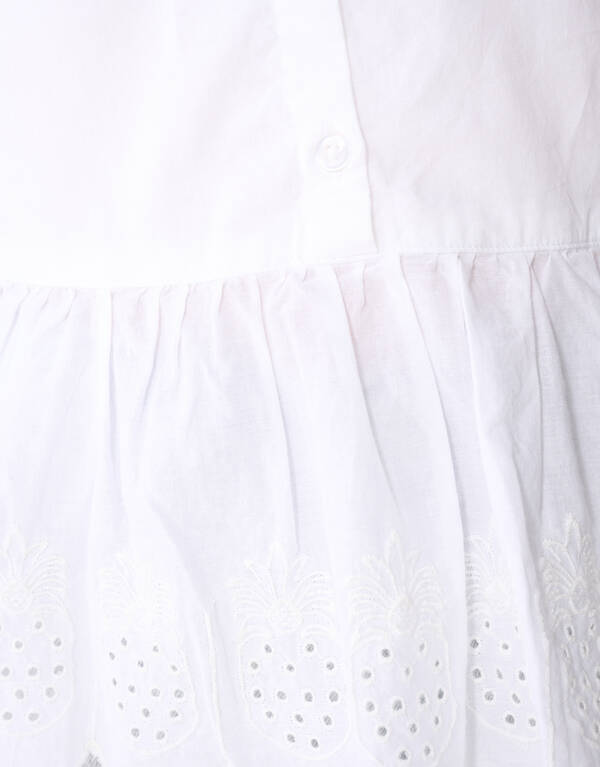 Embroidery Ruffle Blouse Wit SHOEBY GIRLS