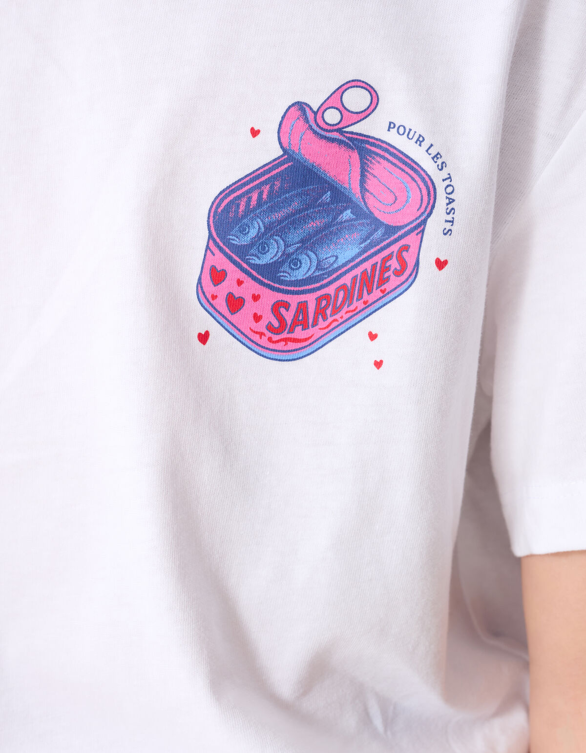 Sardines Artwork T-shirt Wit SHOEBY GIRLS