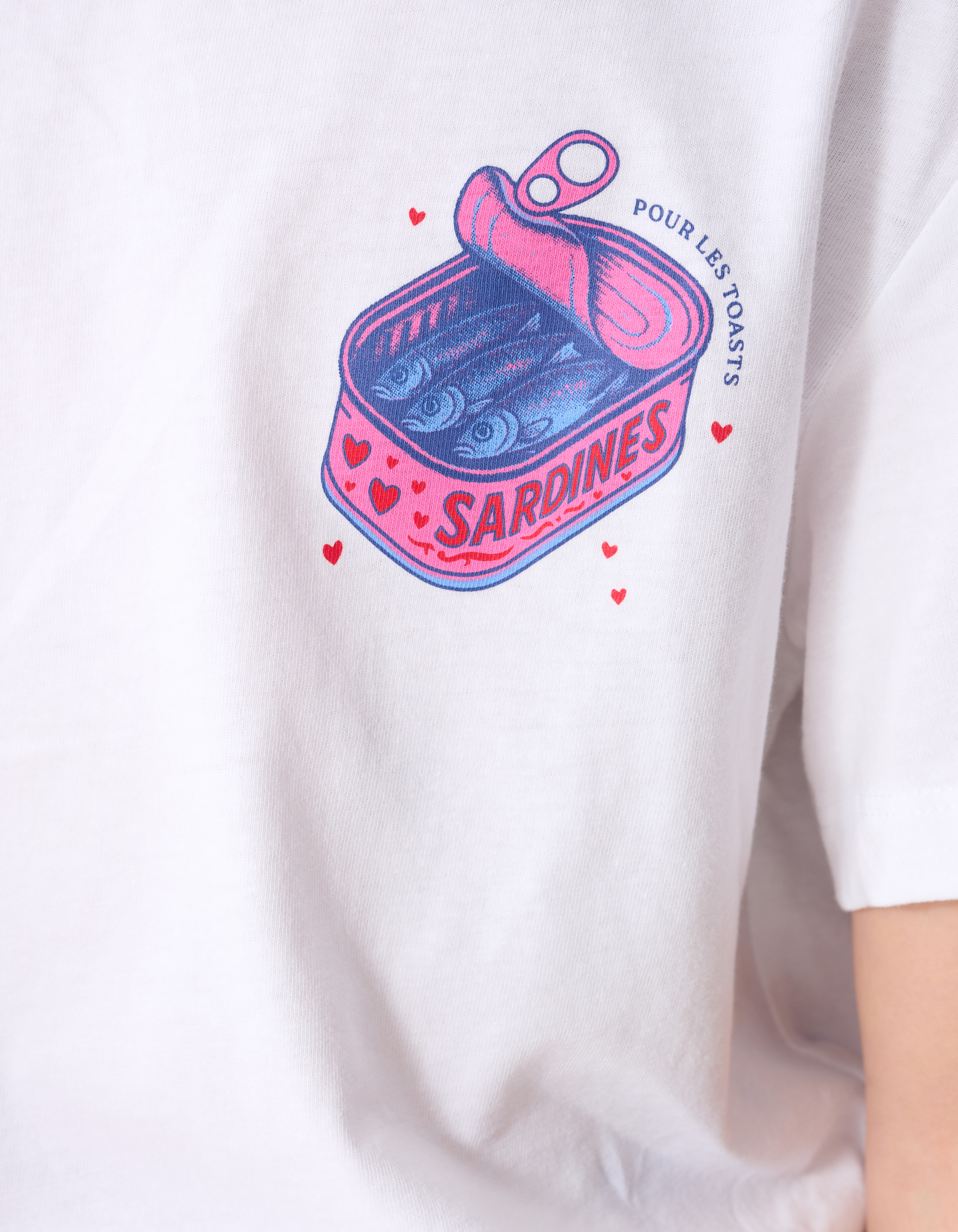 Sardines Artwork T-shirt Wit SHOEBY GIRLS