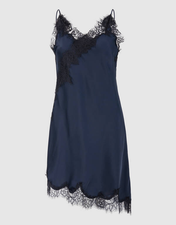 Asymmetrische Kanten Mini Jurk Donkerblauw SHOEBY WOMEN