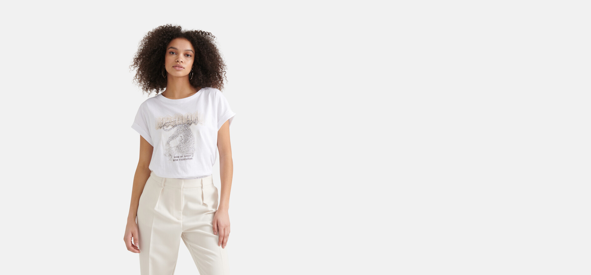 Printed T-shirt Wit SHOEBY WOMEN