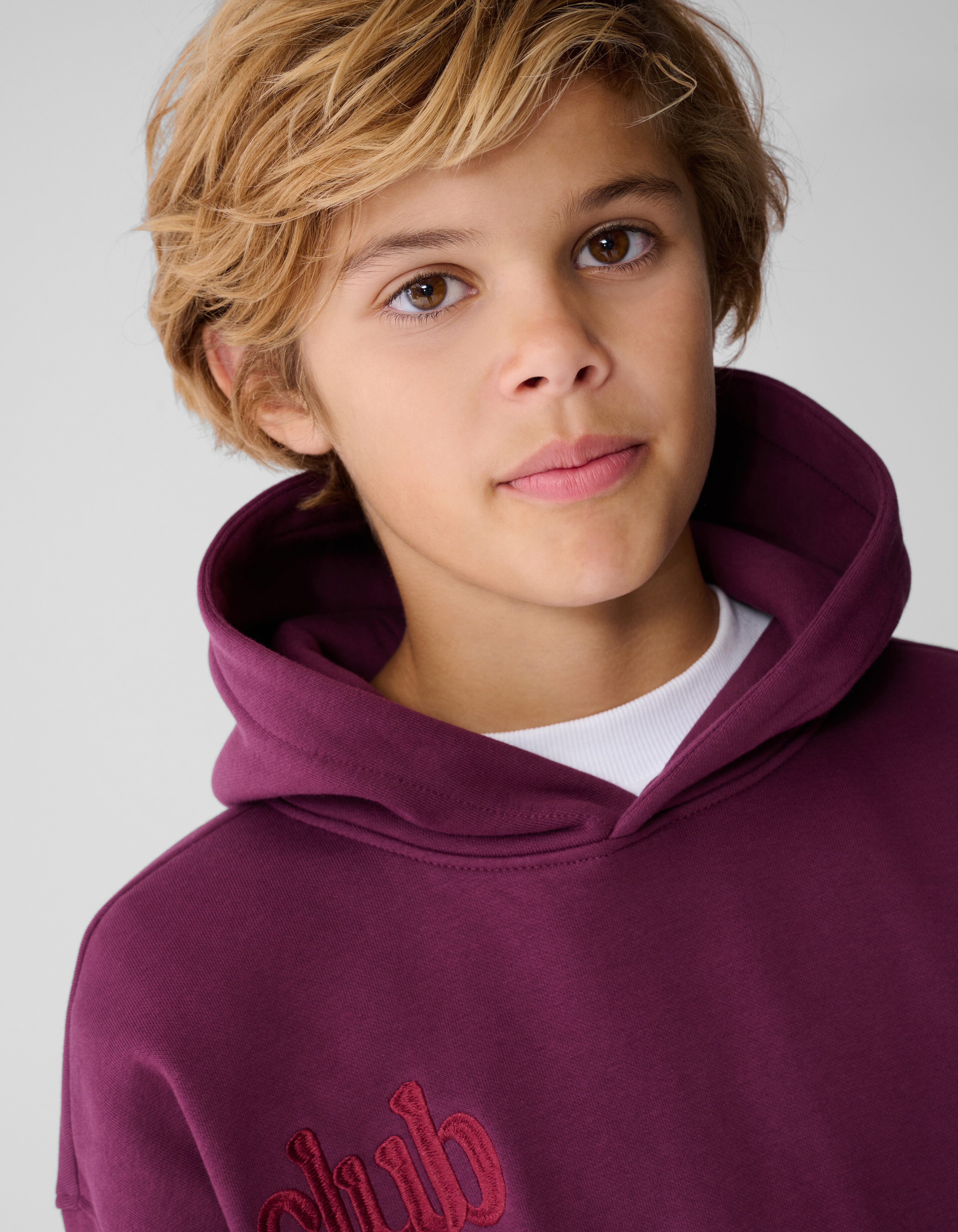 Club Embroidery Hoodie Donkerrood SHOEBY BOYS