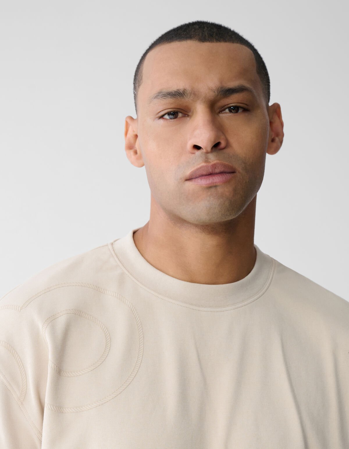 Spark Logo Print T-shirt Beige SHOEBY MEN