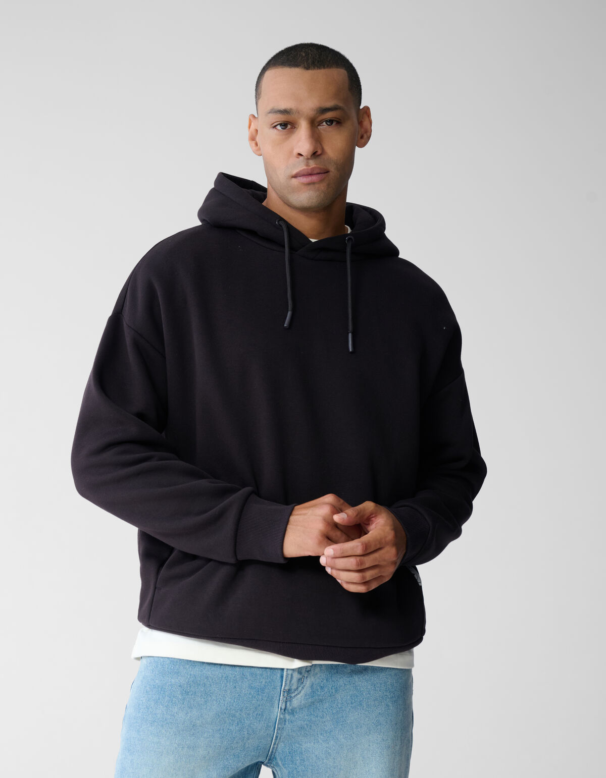 Label Sweat Hoodie Donkerbruin SHOEBY MEN