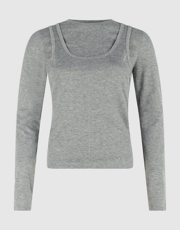 Double Singlet Top Grijs SHOEBY WOMEN