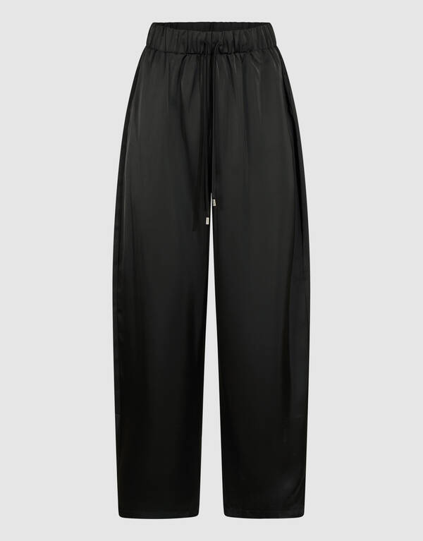 Satijnen Wide Leg Fit Broek Zwart SHOEBY WOMEN