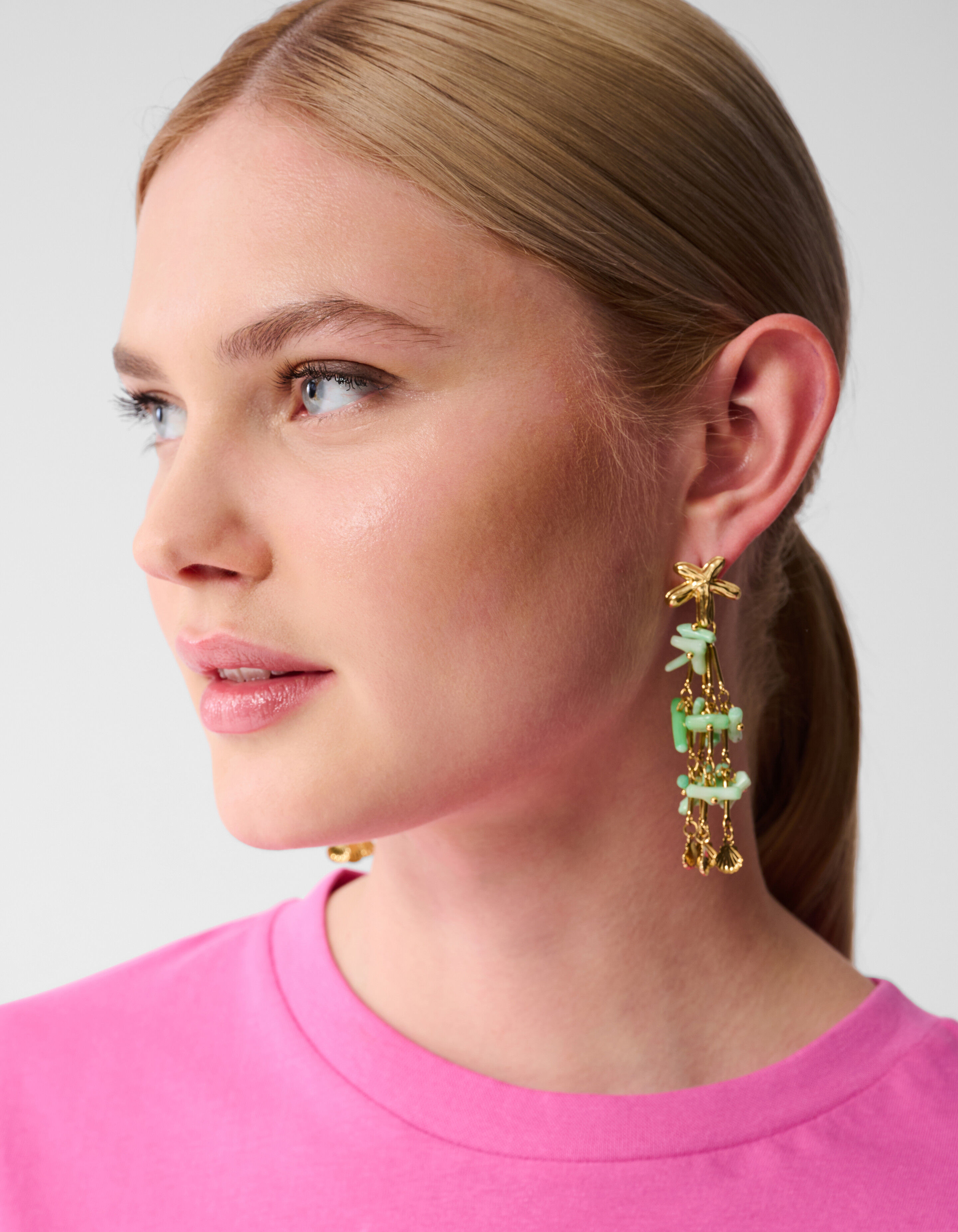 Beaded Zeester Oorbellen Groen SHOEBY ACCESSOIRES