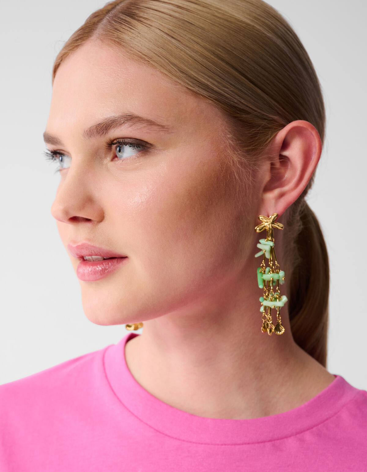 Beaded Zeester Oorbellen Groen SHOEBY ACCESSOIRES