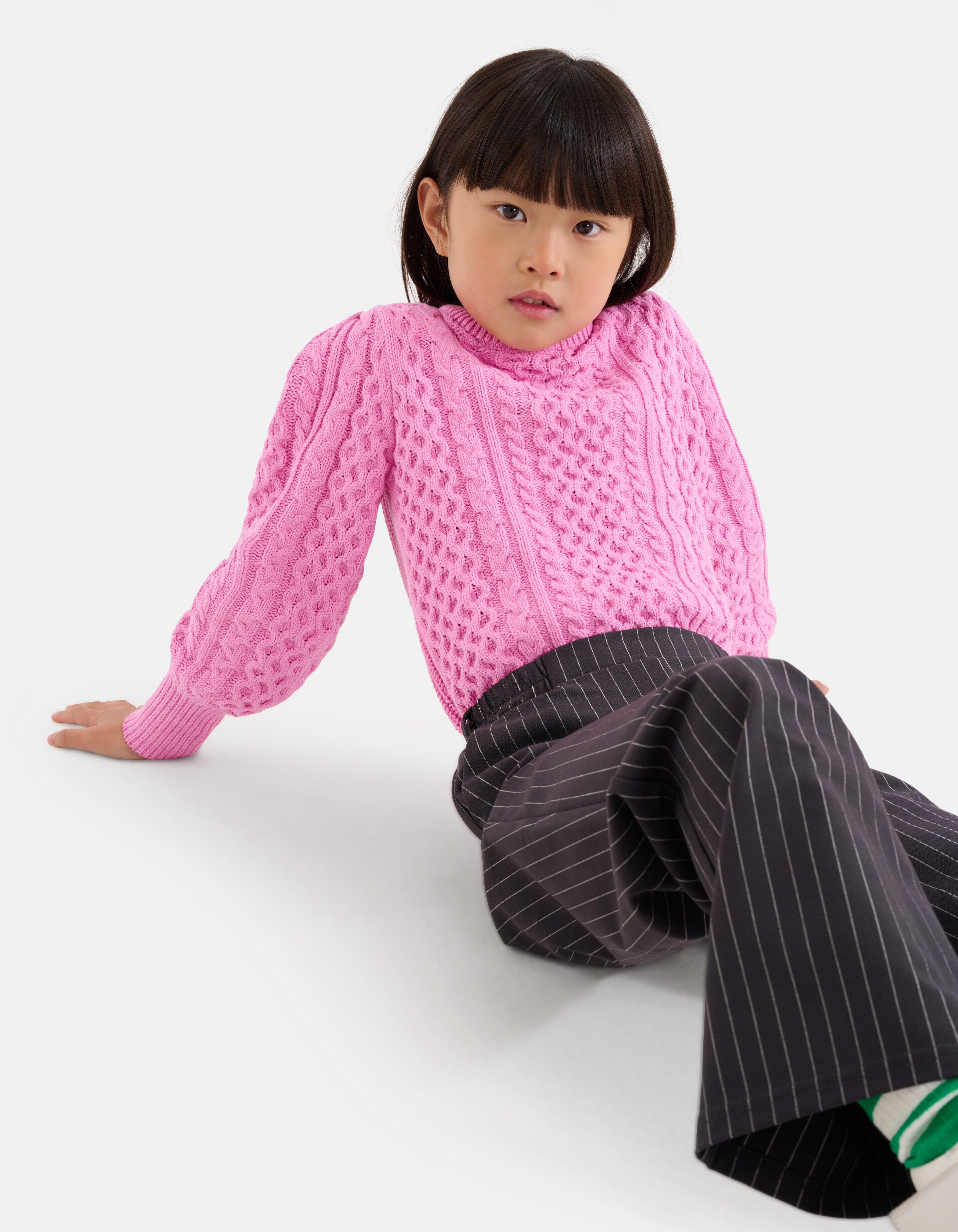 Gebreide Kabeltrui Roze SHOEBY GIRLS