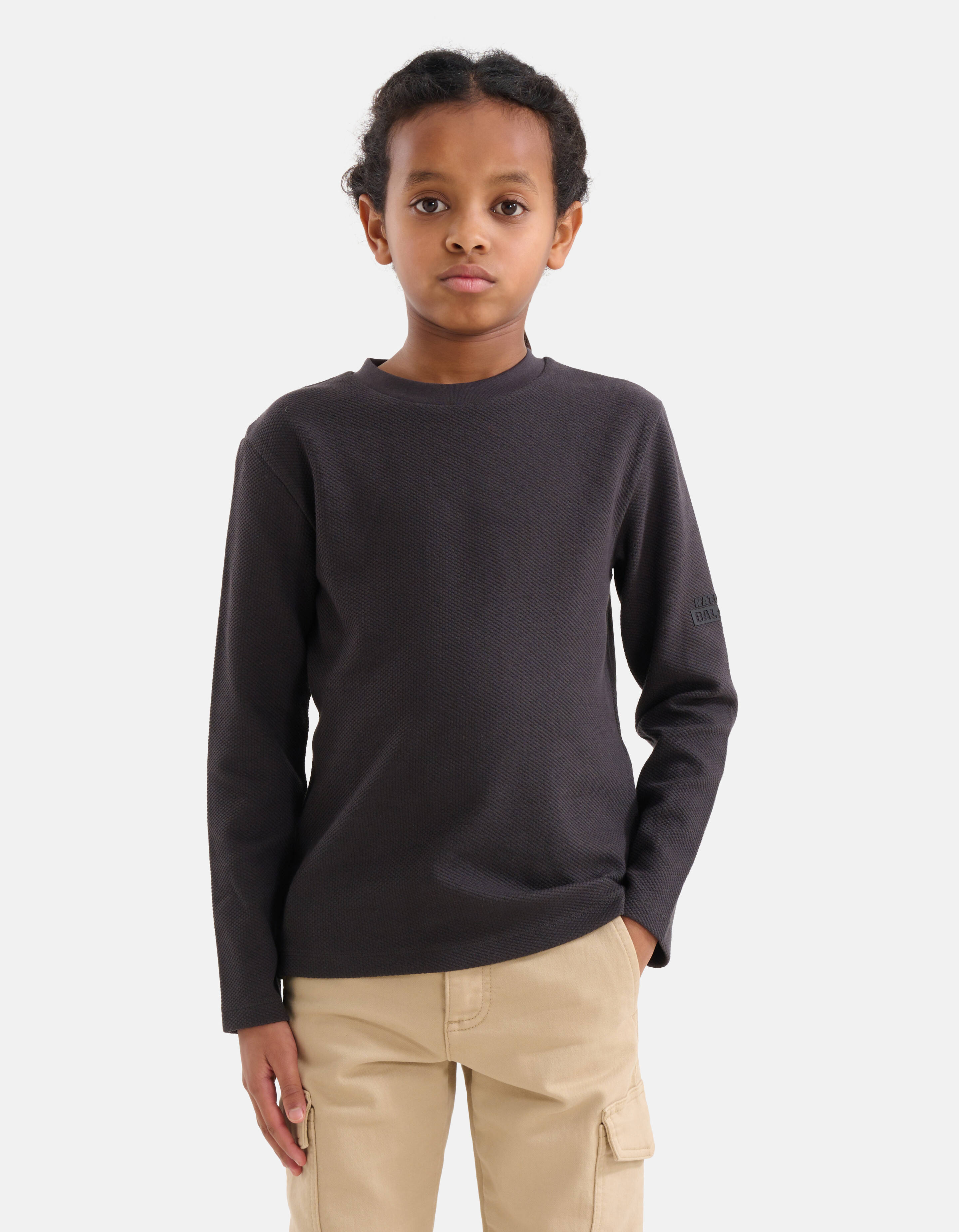 Structuur Longsleeve T-shirt Donkergrijs SHOEBY BOYS