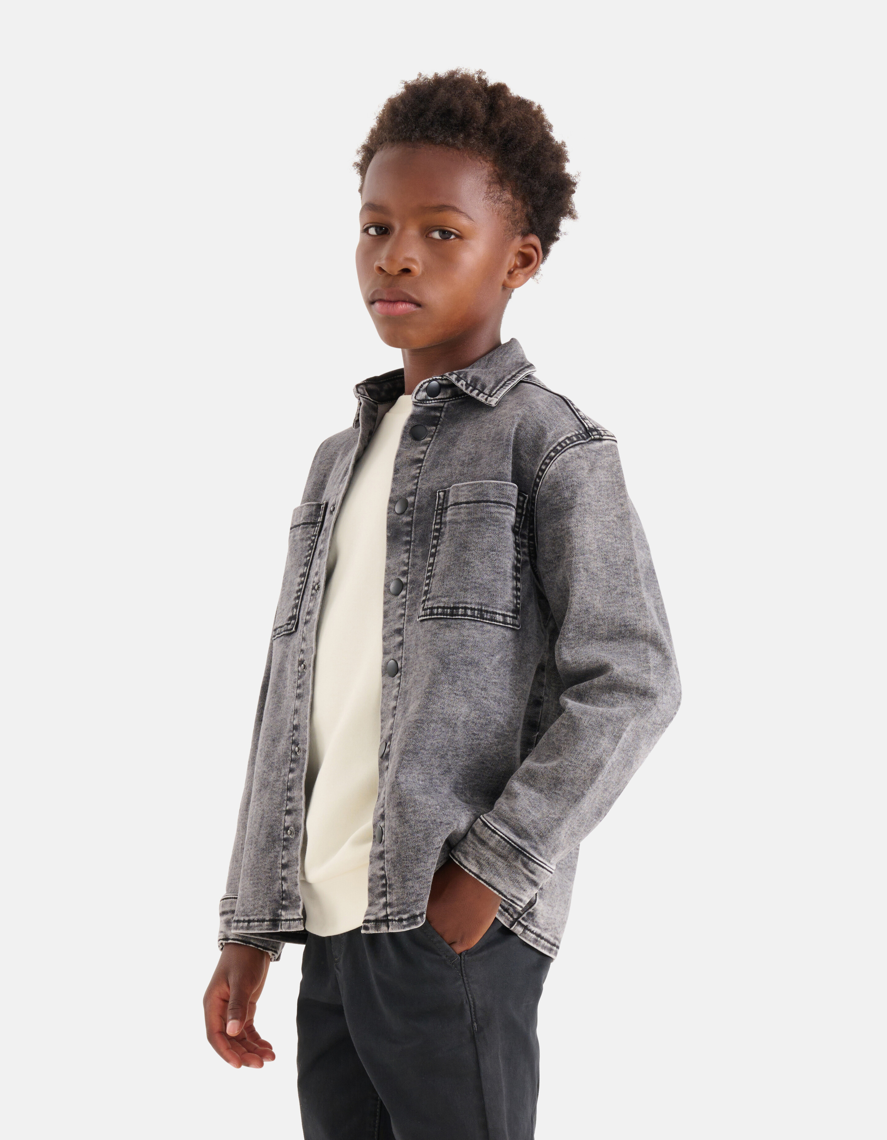 Denim Overshirt Grijs SHOEBY BOYS