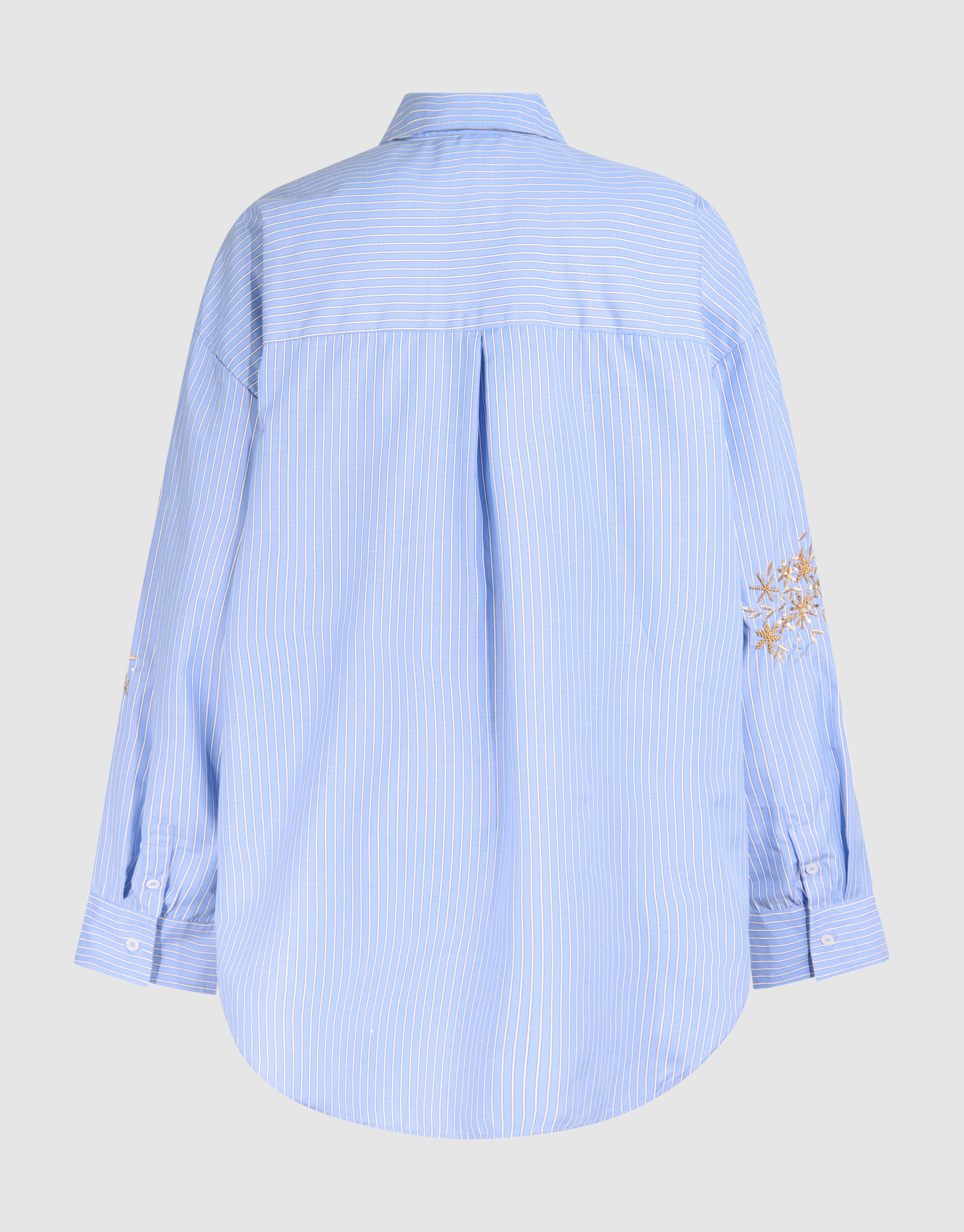 Pinstripe Embroidery Blouse Blauw By Mieke SHOEBY WOMEN