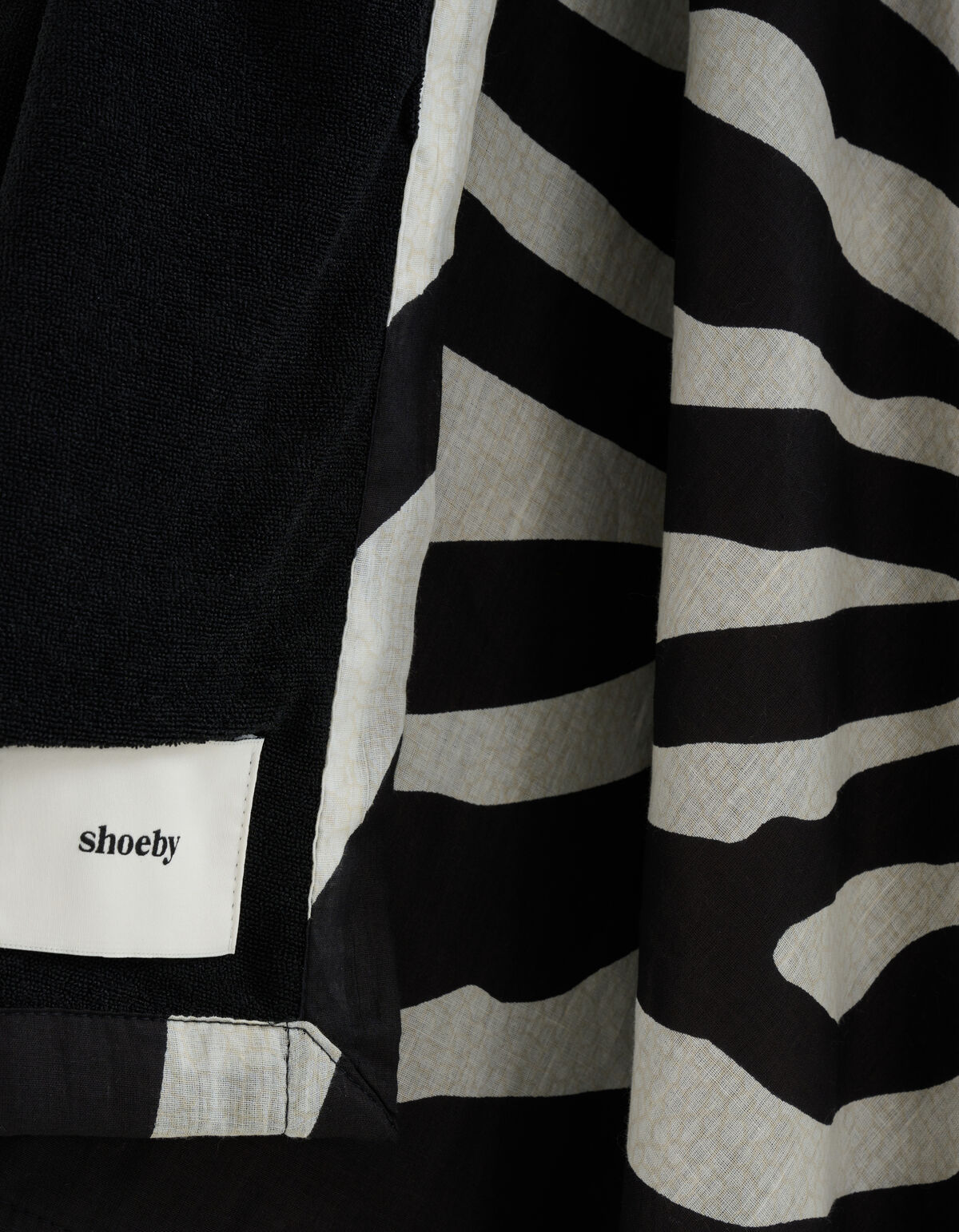 Zebra Print Badhanddoek Zwart/Wit SHOEBY ACCESSOIRES