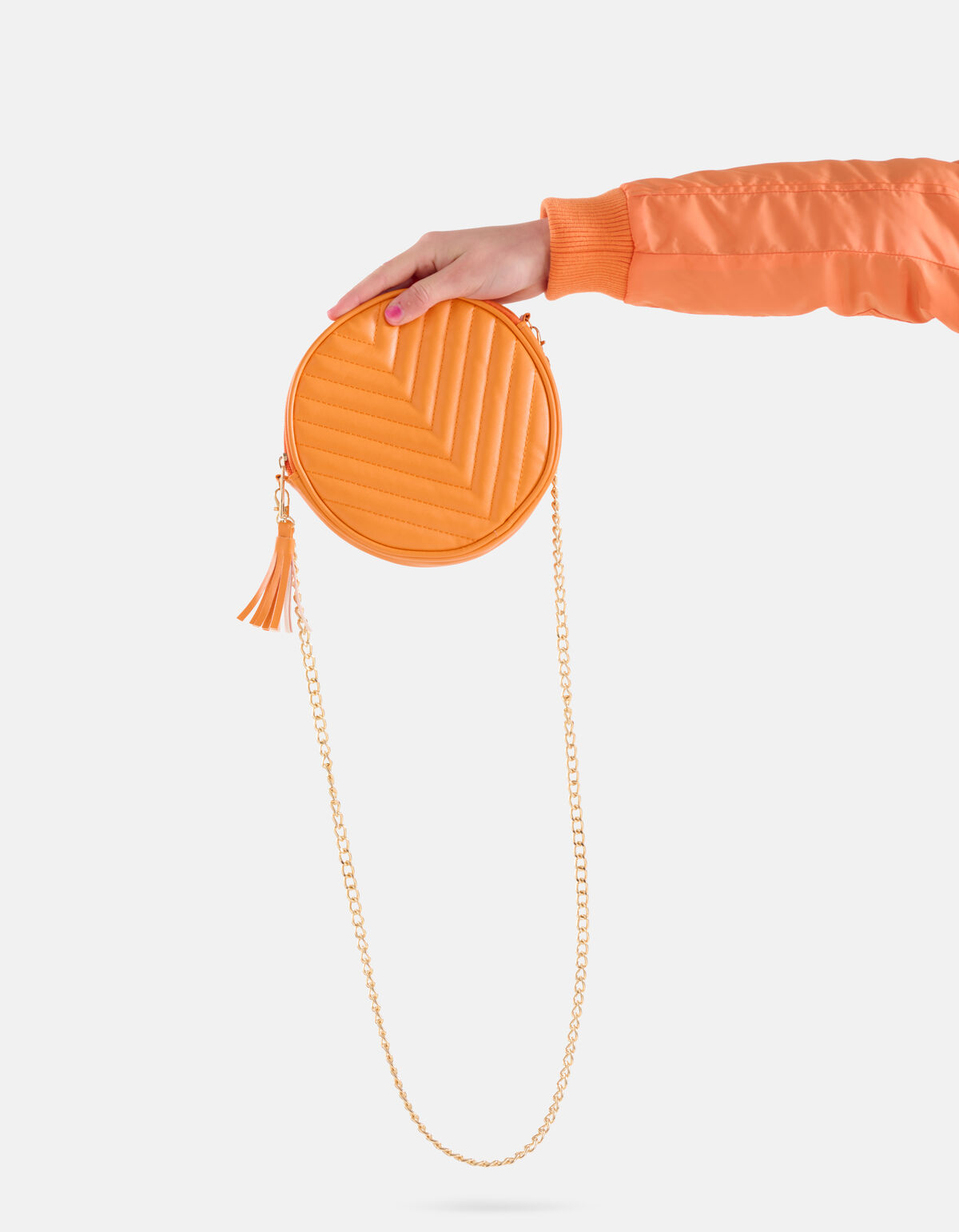 Ronde Padded Tas Oranje SHOEBY ACCESSOIRES